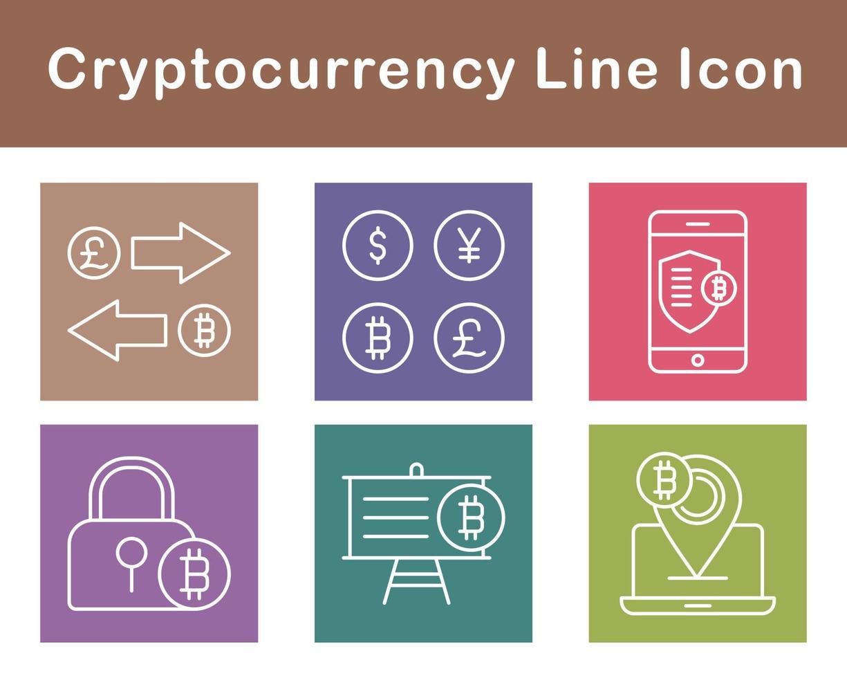 Bitcoin And Cryptocurrency Vector Icon Set