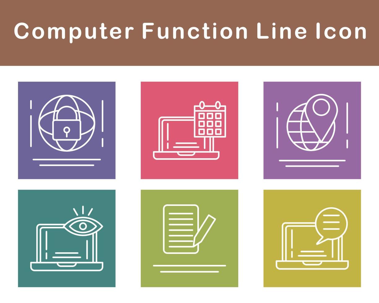 Computer Function Vector Icon Set