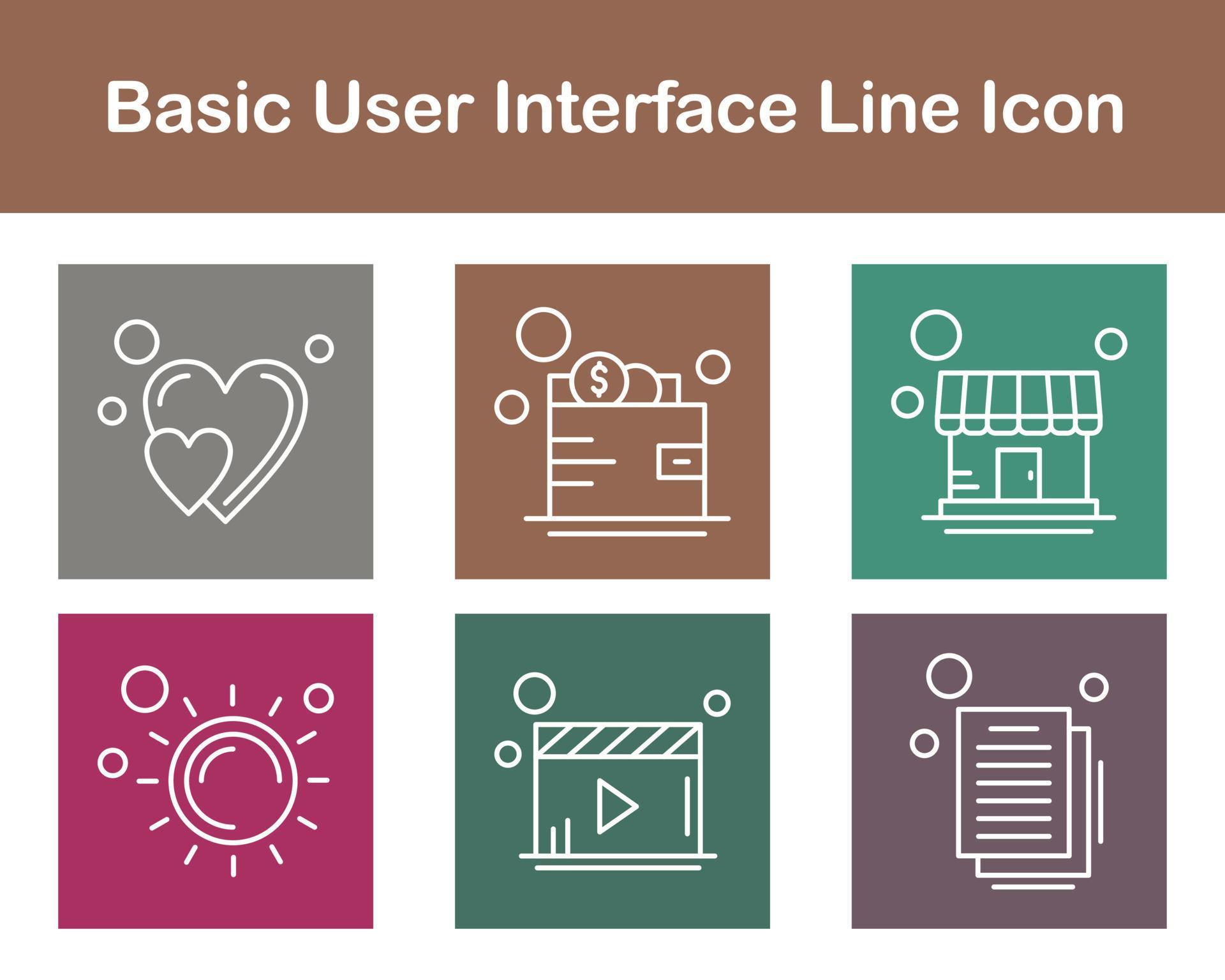 Basic User Interface Vector Icon Set 20702909 Vector Art at Vecteezy