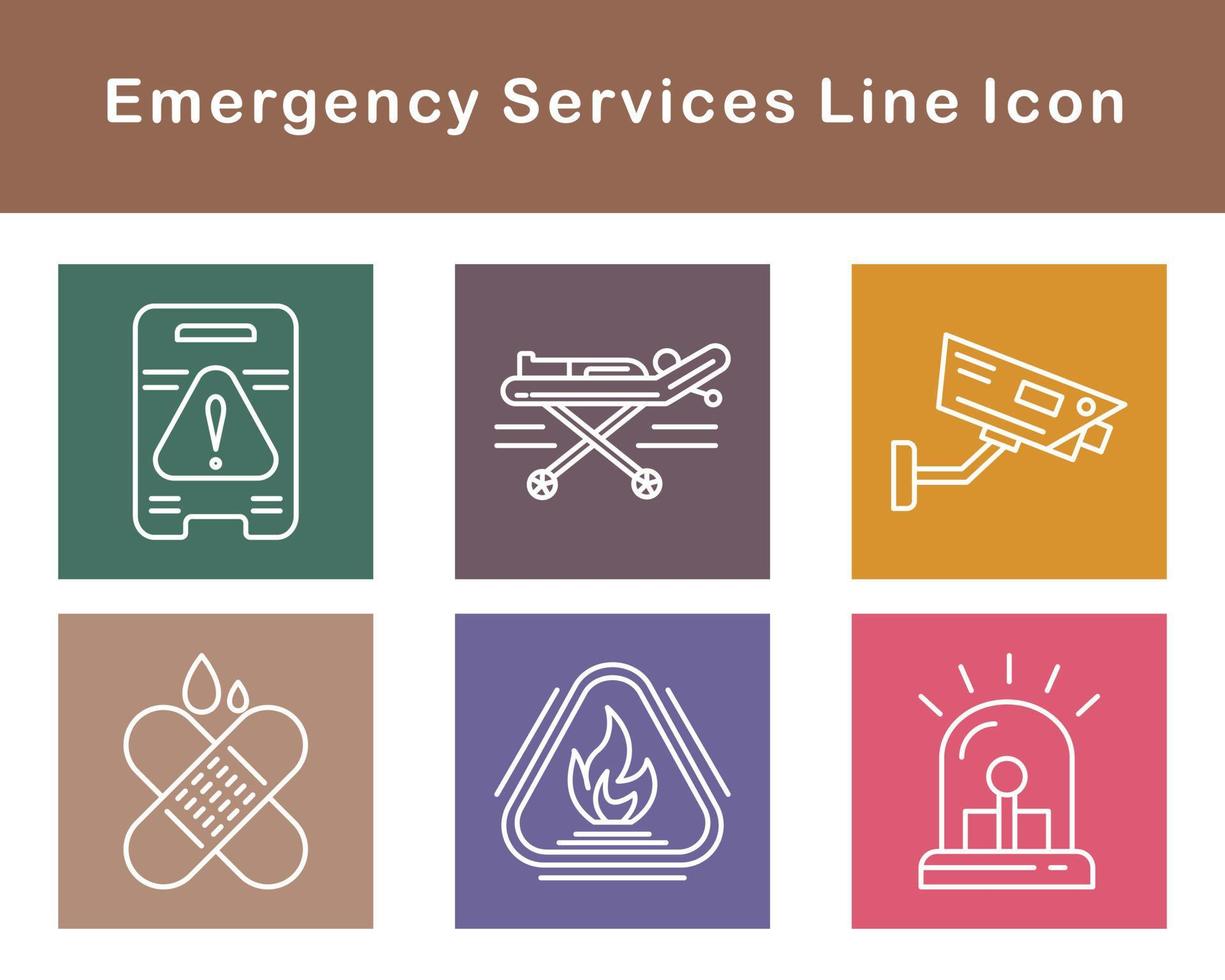 emergencia servicios vector icono conjunto