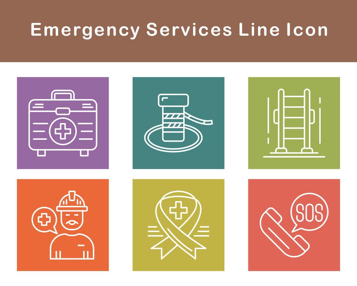 emergencia servicios vector icono conjunto