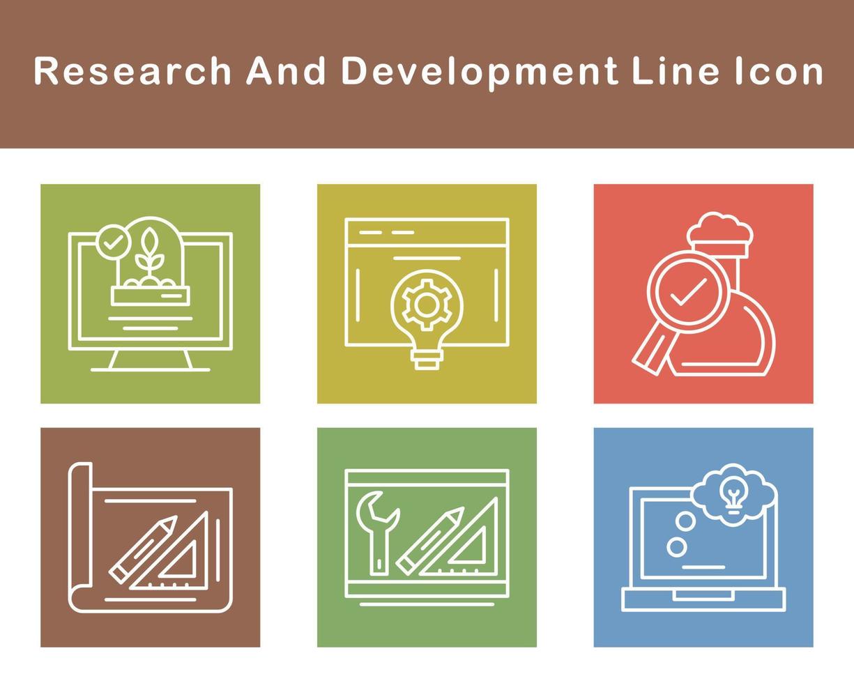 investigación y desarrollo vector icono conjunto