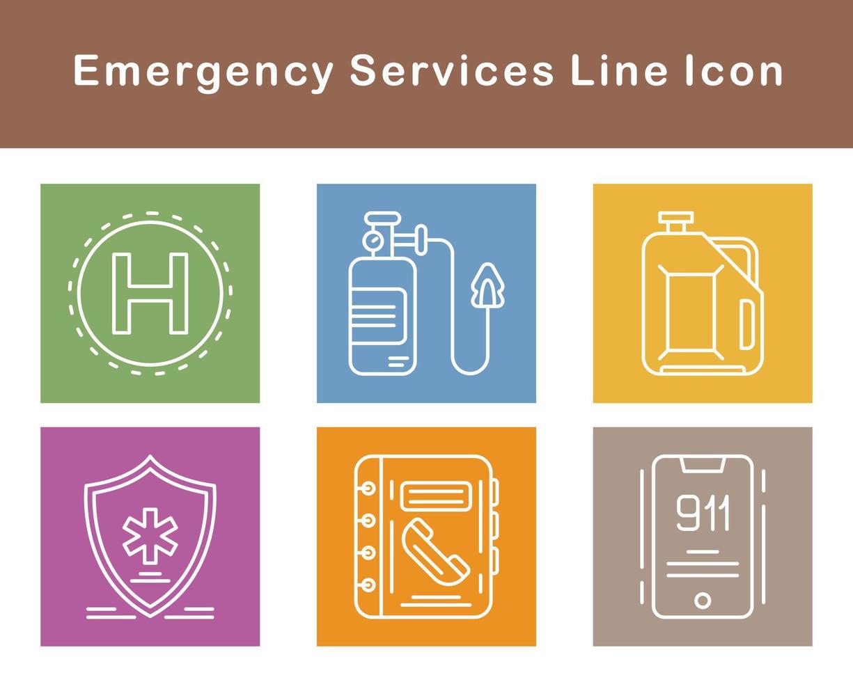 emergencia servicios vector icono conjunto