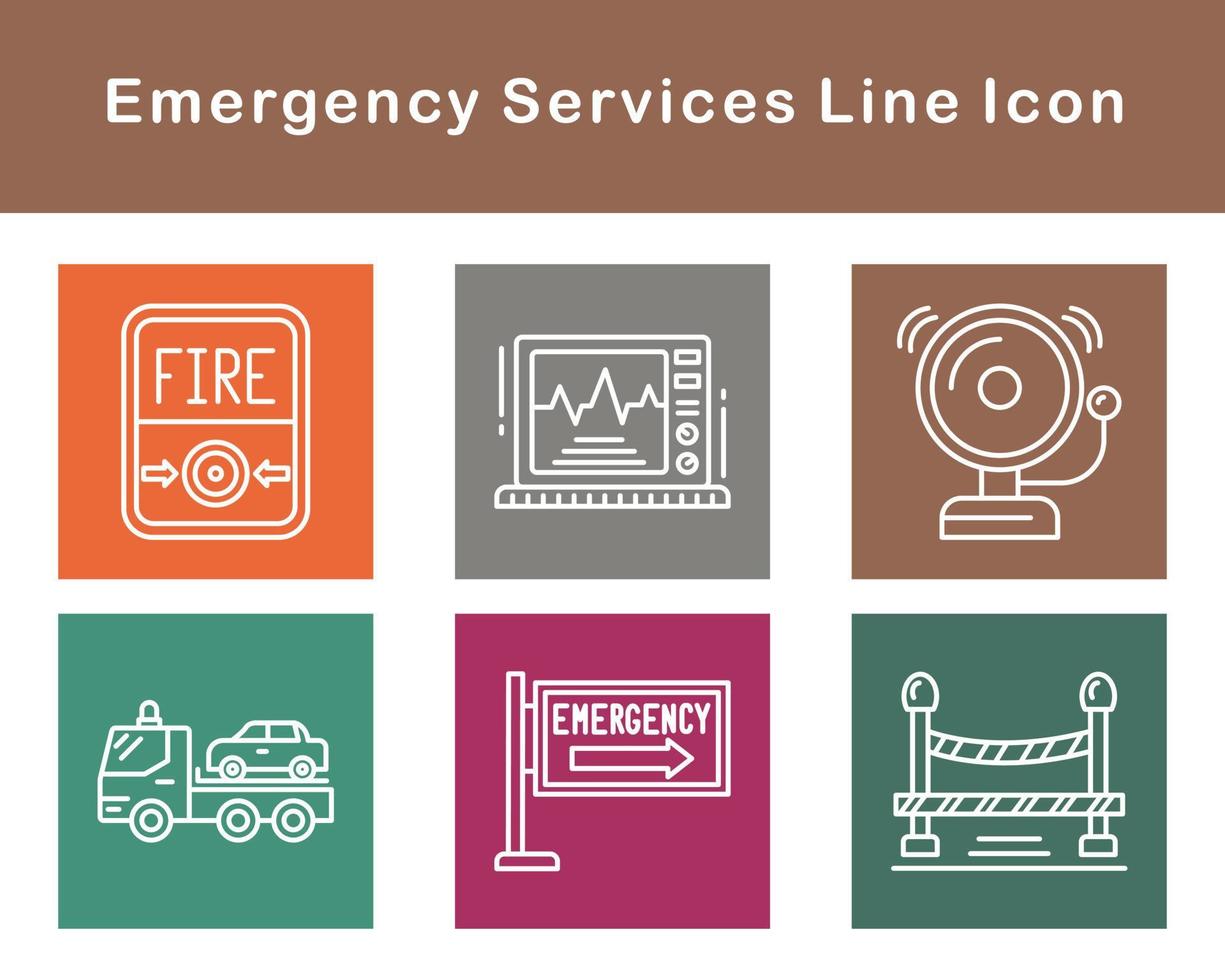 emergencia servicios vector icono conjunto