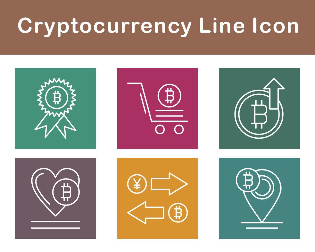 Bitcoin And Cryptocurrency Vector Icon Set