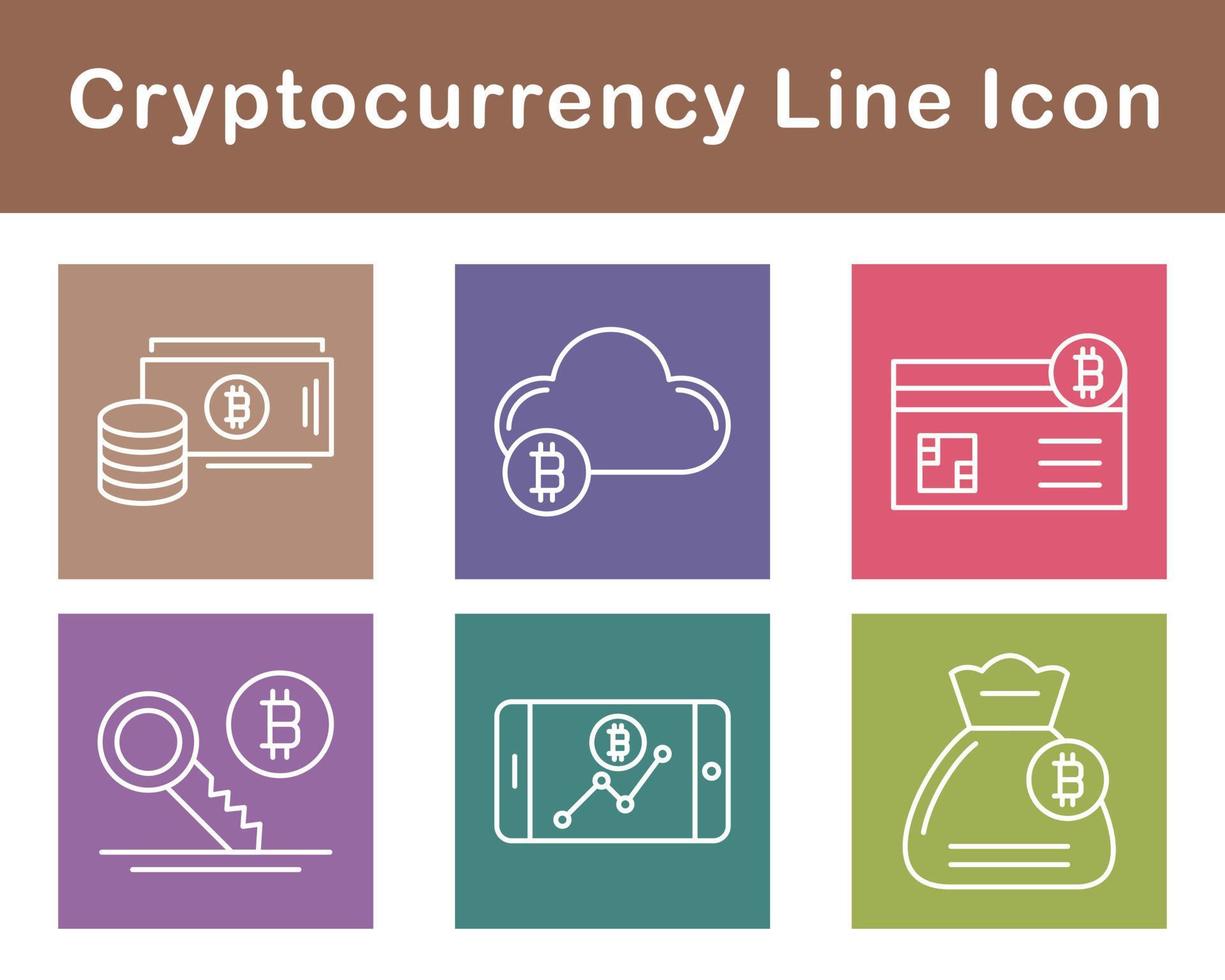 Bitcoin And Cryptocurrency Vector Icon Set