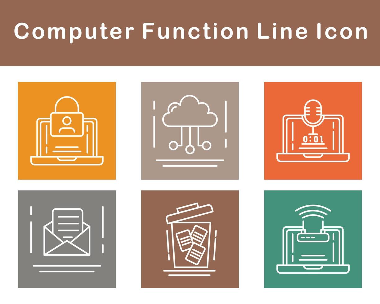 Computer Function Vector Icon Set