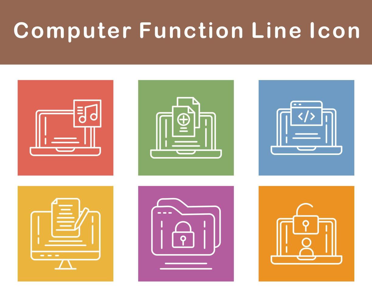 Computer Function Vector Icon Set