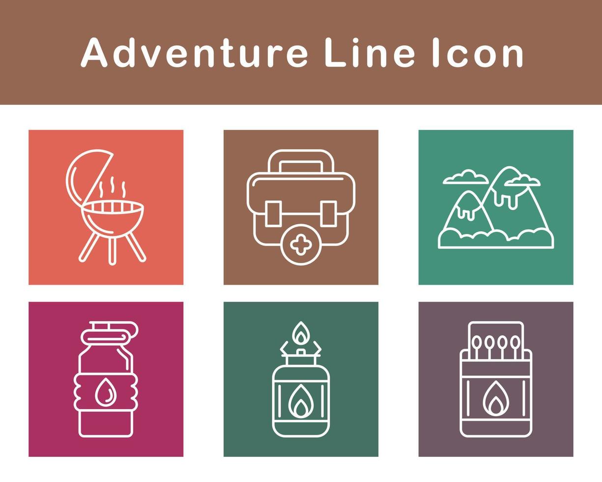 conjunto de iconos de vector de aventura