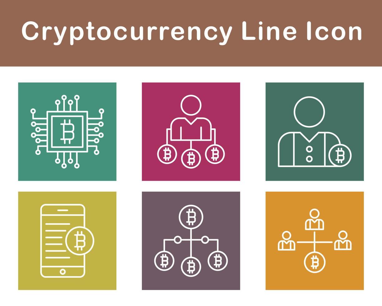 Bitcoin And Cryptocurrency Vector Icon Set