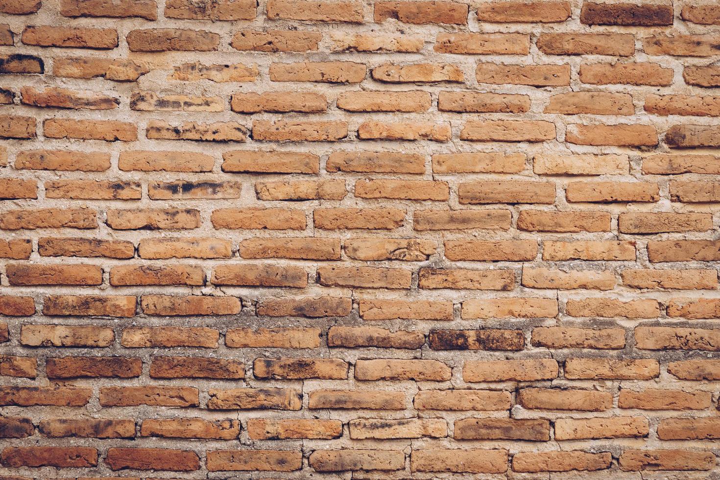 Old brown color brick wall for brickwork background and texture. photo