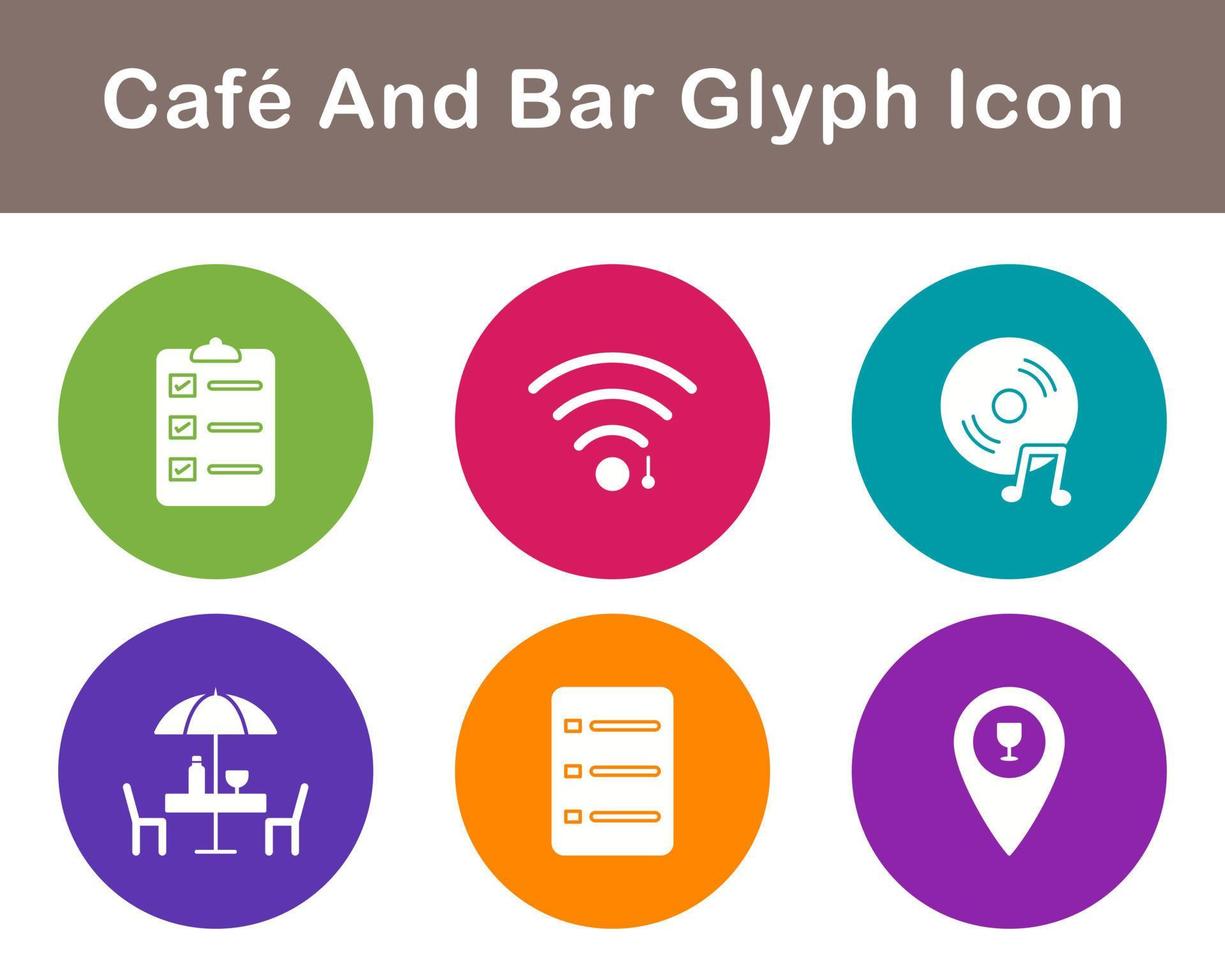 Cafe And Bar Vector Icon Set