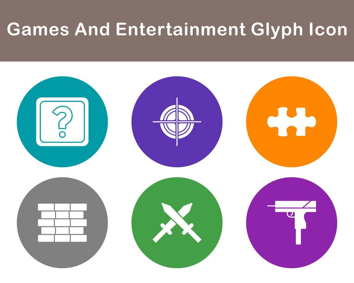 Games And Entertainment Vector Icon Set