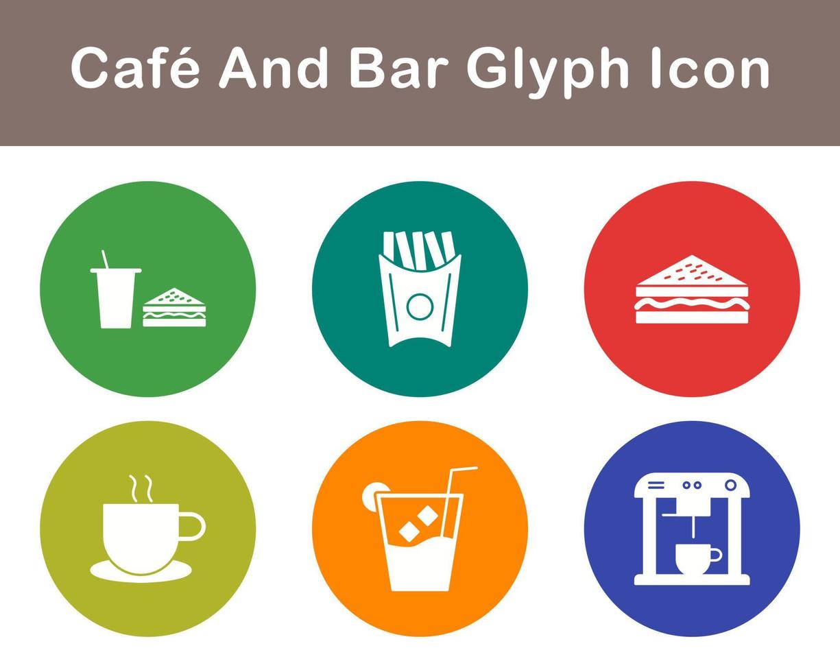 café y bar vector icono conjunto