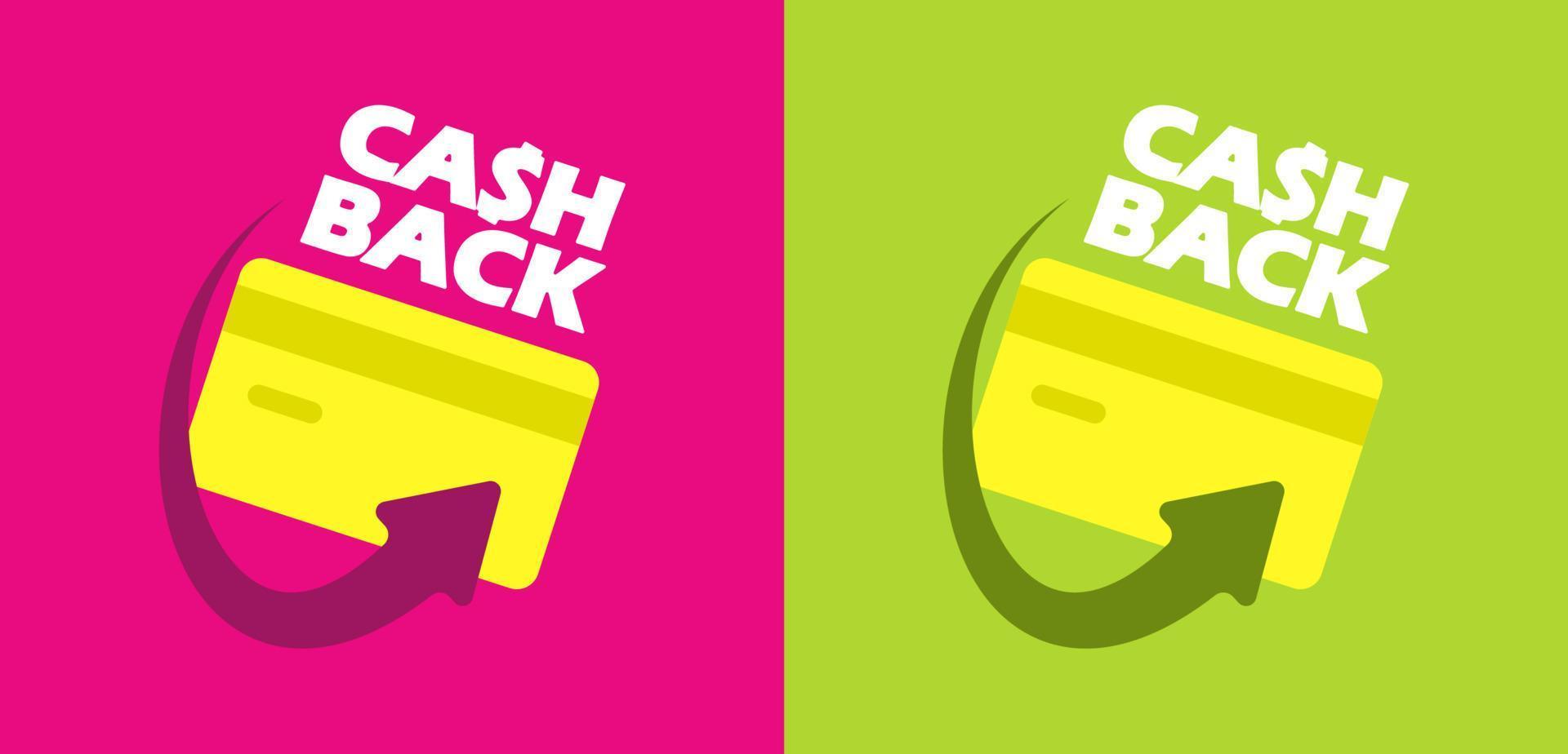 Cash back service posters set vector