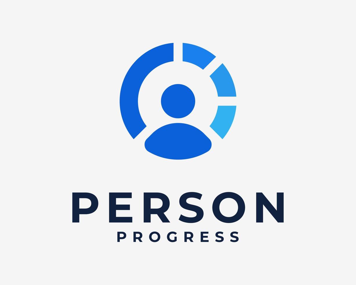 persona personas perfil usuario retrato circulo Progreso resumen sencillo minimalista vector logo diseño