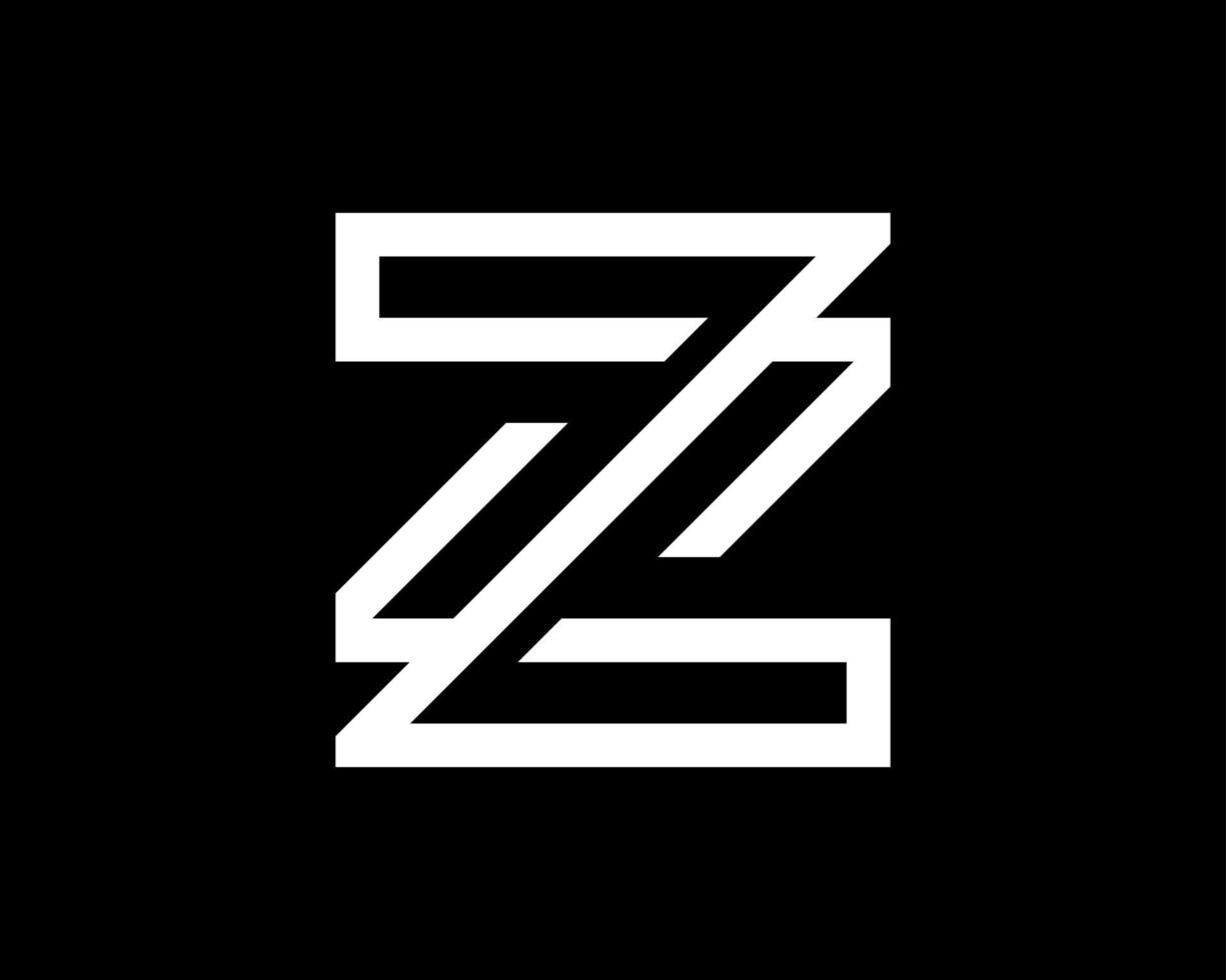 Letter Z Initials Line Art Linear Modern Geometric Minimalist Simple Monogram Vector Logo Design