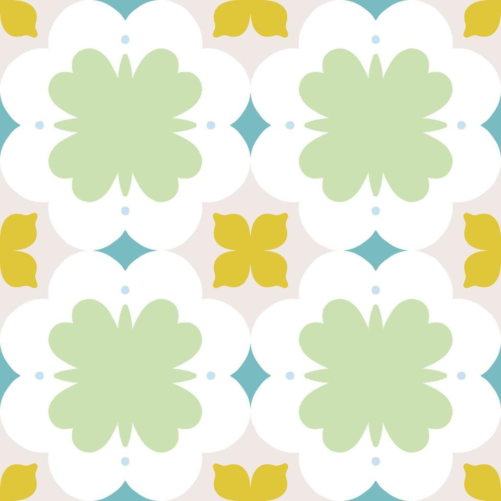 Seamless pattern with decorative floral tile. Floral vector background