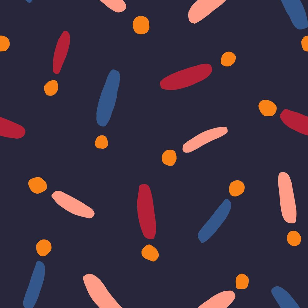 Vector abstract texture with lines and dots. Simple seamless pattern in naive childish style. Cute hand drawn background