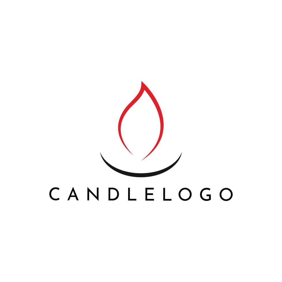 candle minimalistic line art logo vector illustration design