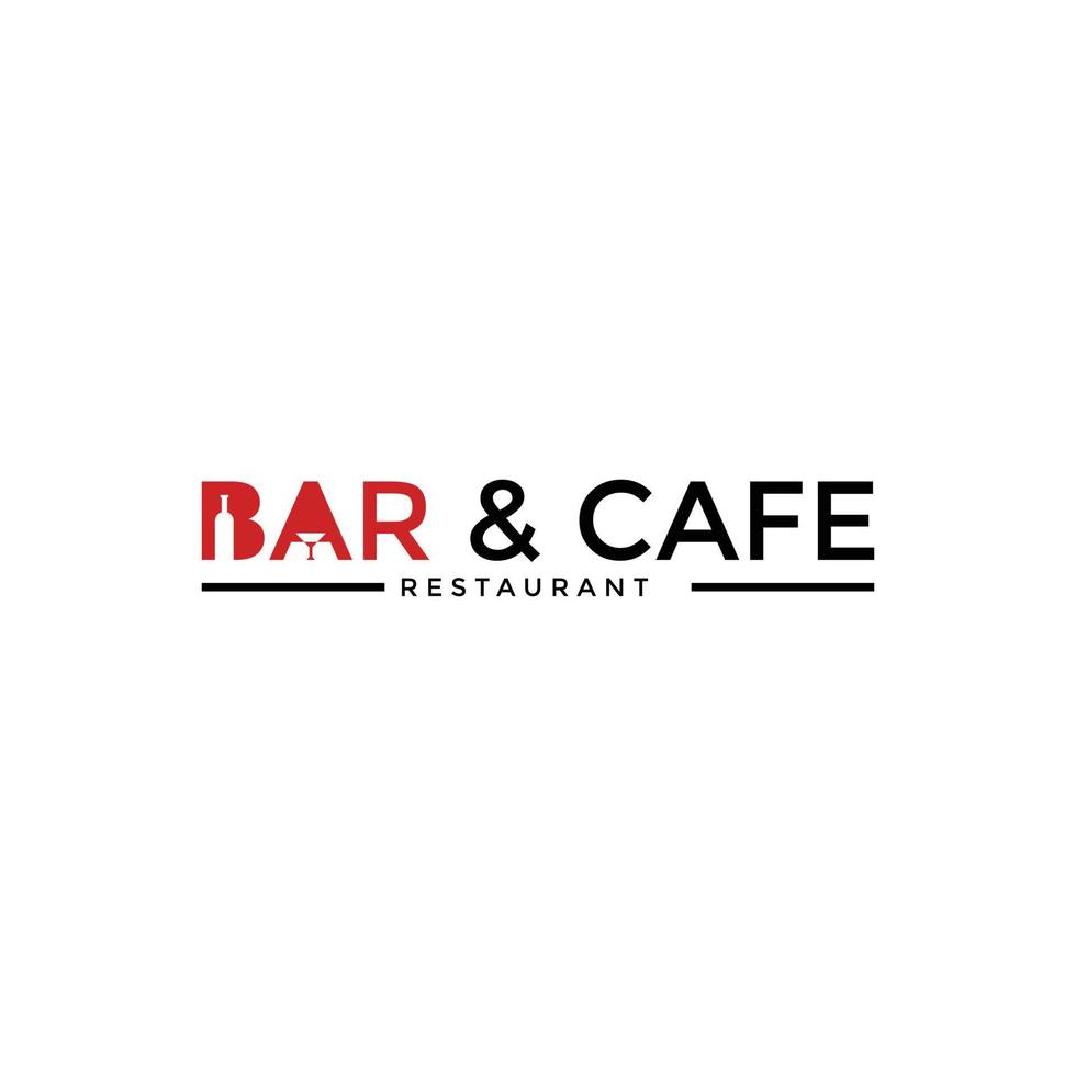 bar and cafe sign restaurant logo design template vector