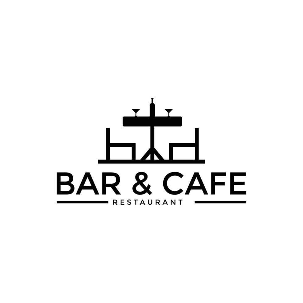 Creative modern bar and cafe sign restaurant logo design template vector