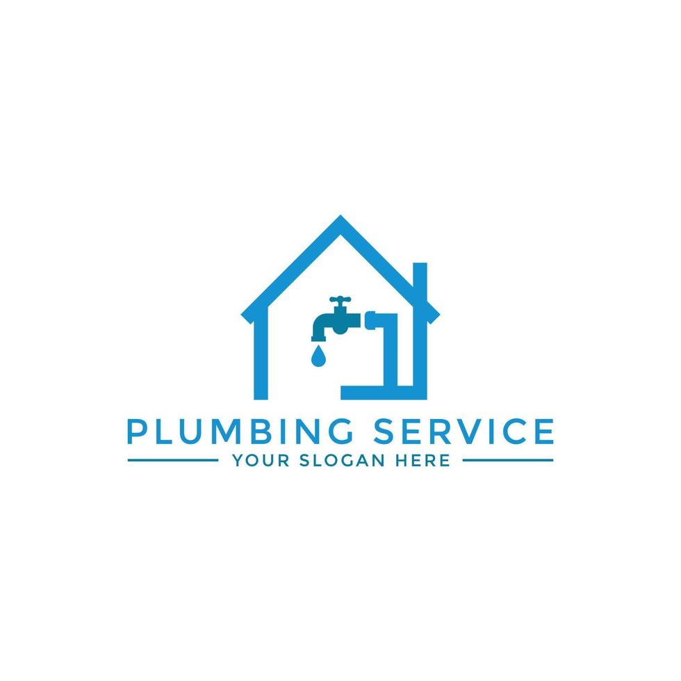 modern house plumbing logo design vector