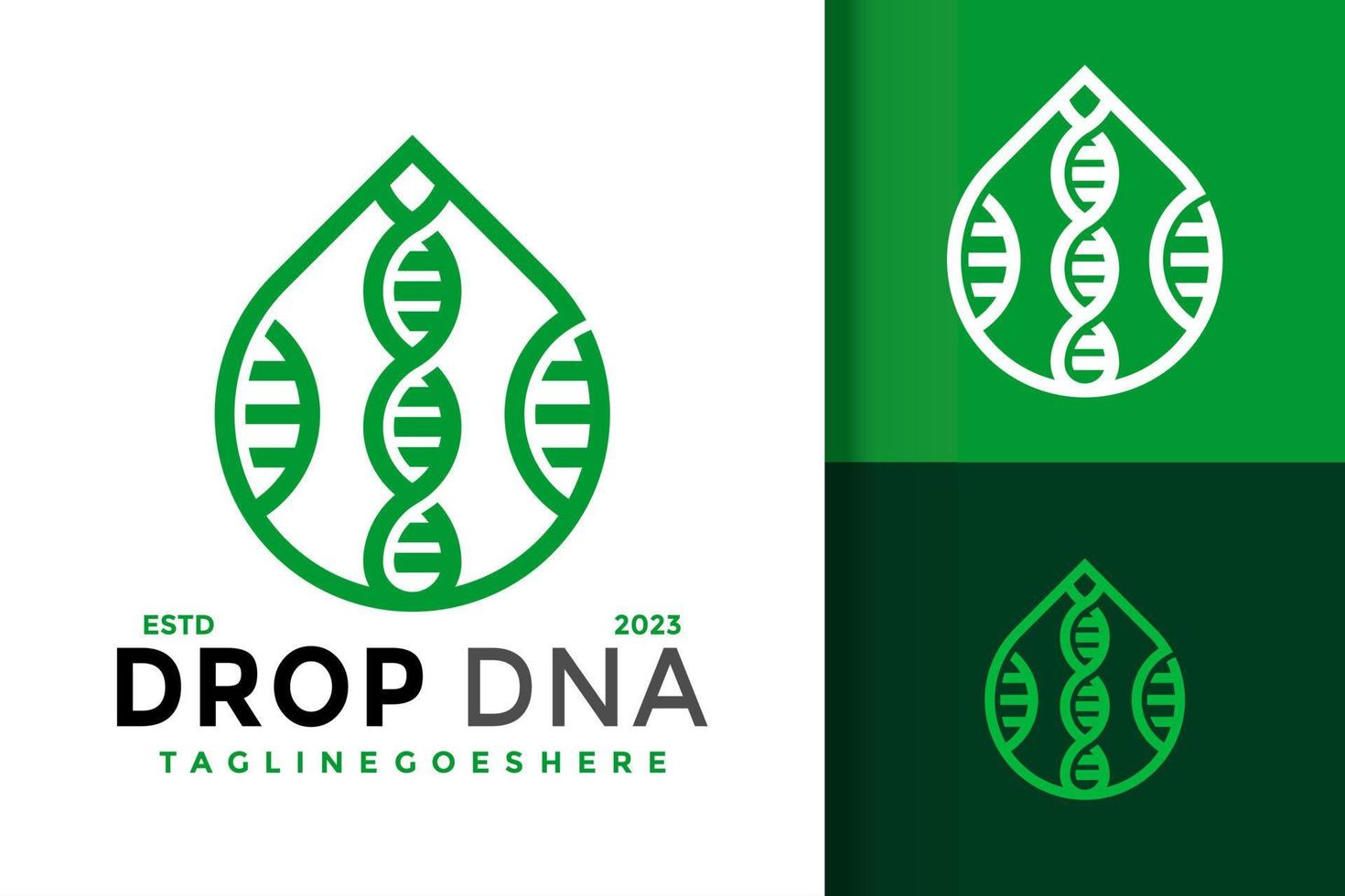 Water Drop Dna Science Biotechnology logo vector