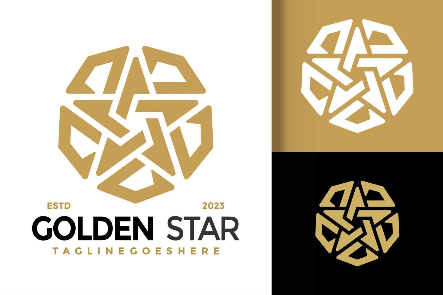 resumen dorado estrella ornamental logo vector