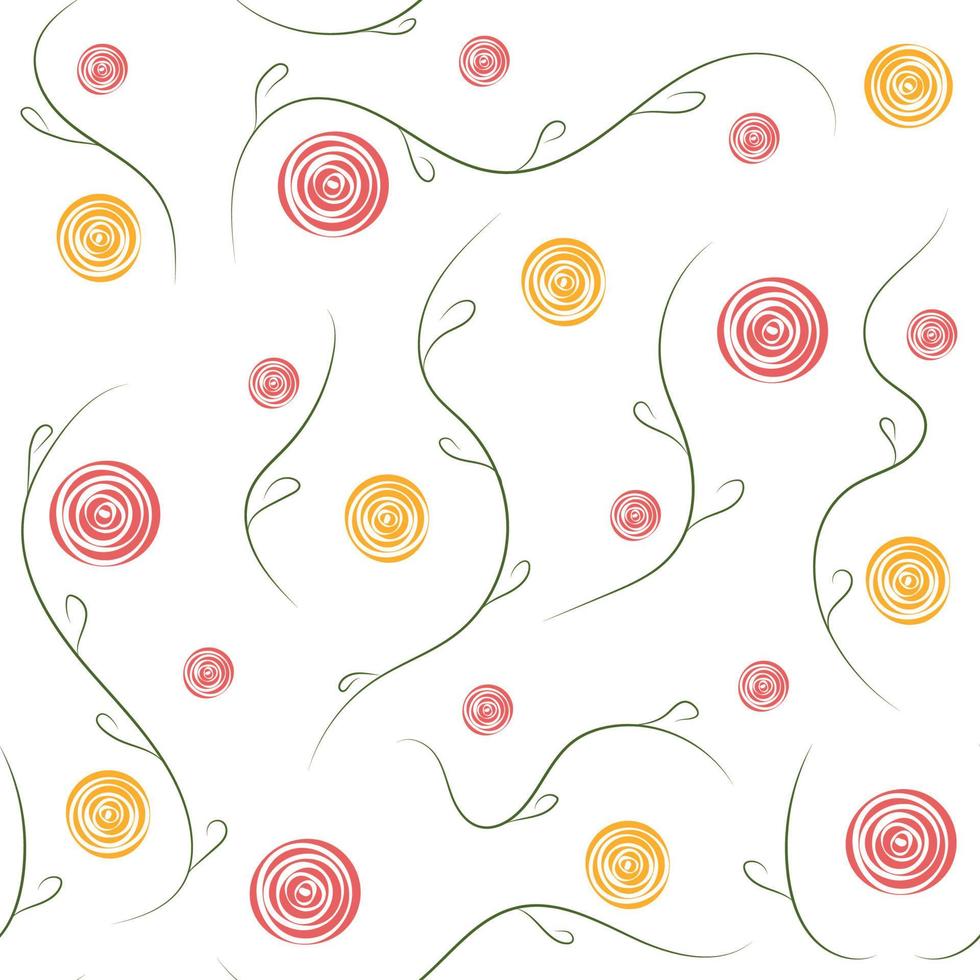 Spring seamless pattern with flowers and leaves vector