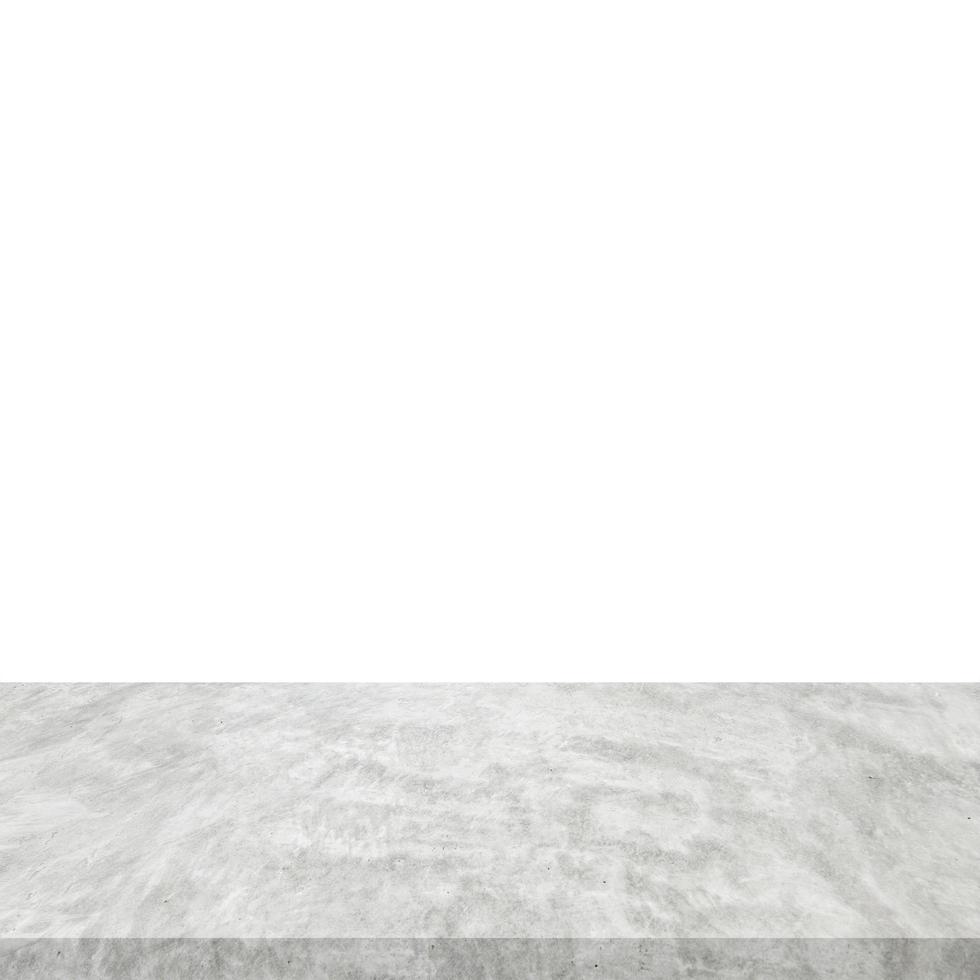 Empty cement table on isolated white background with copy space and display montage for product. photo