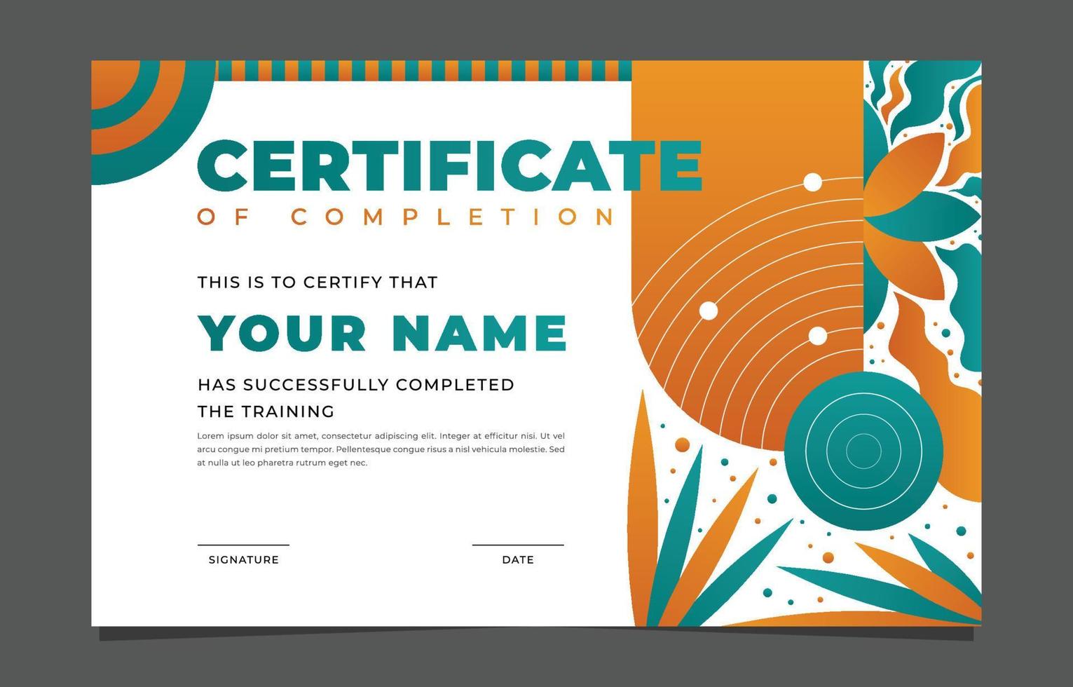 Creative Certificate Template with Fun Color vector