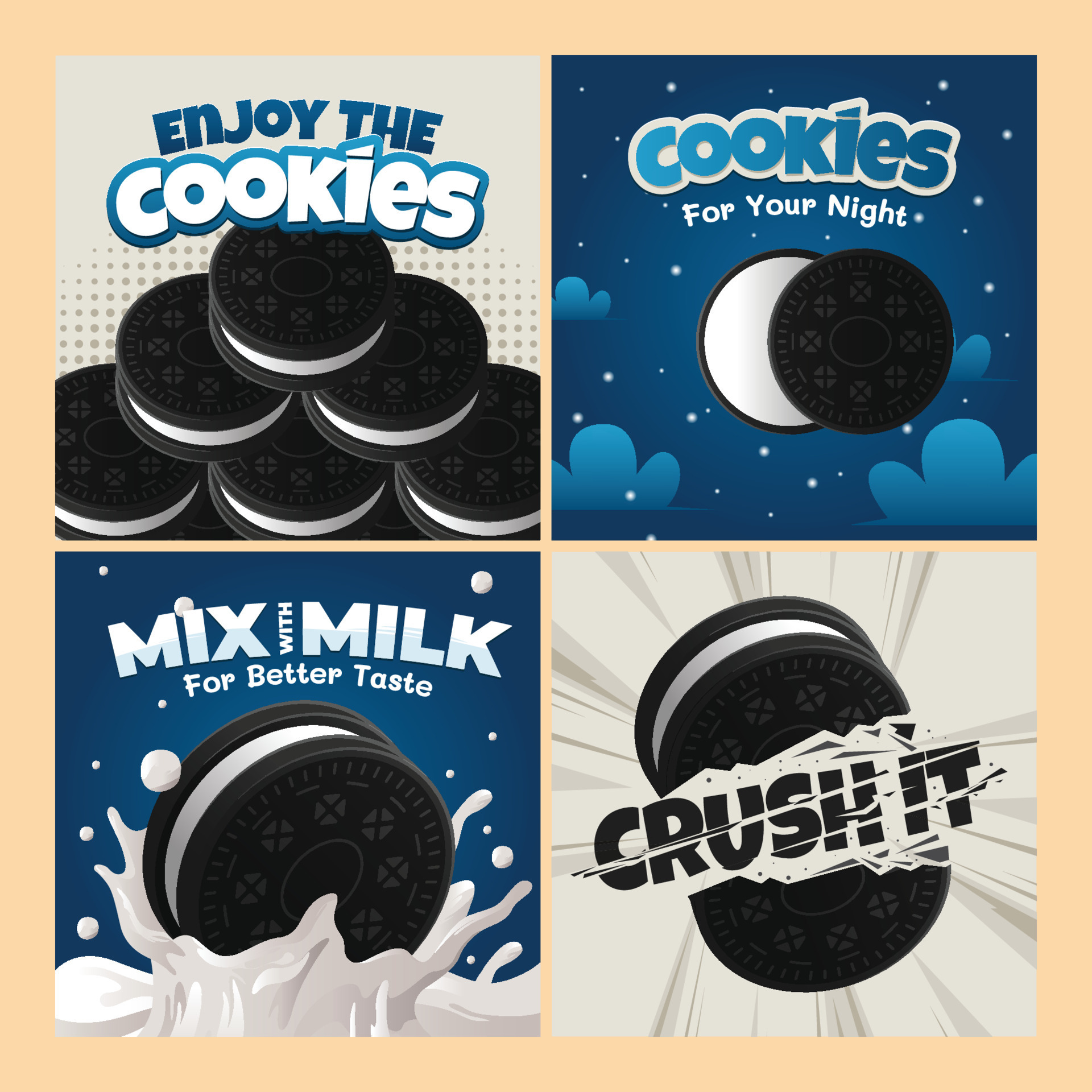 Black Cookies Time Social Media Post 20704765 Vector Art at Vecteezy