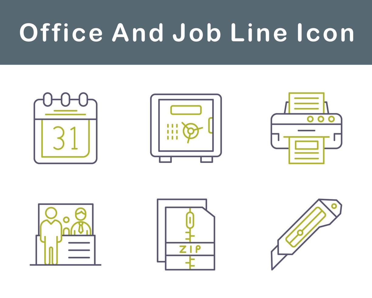 Work Office And Job Vector Icon Set