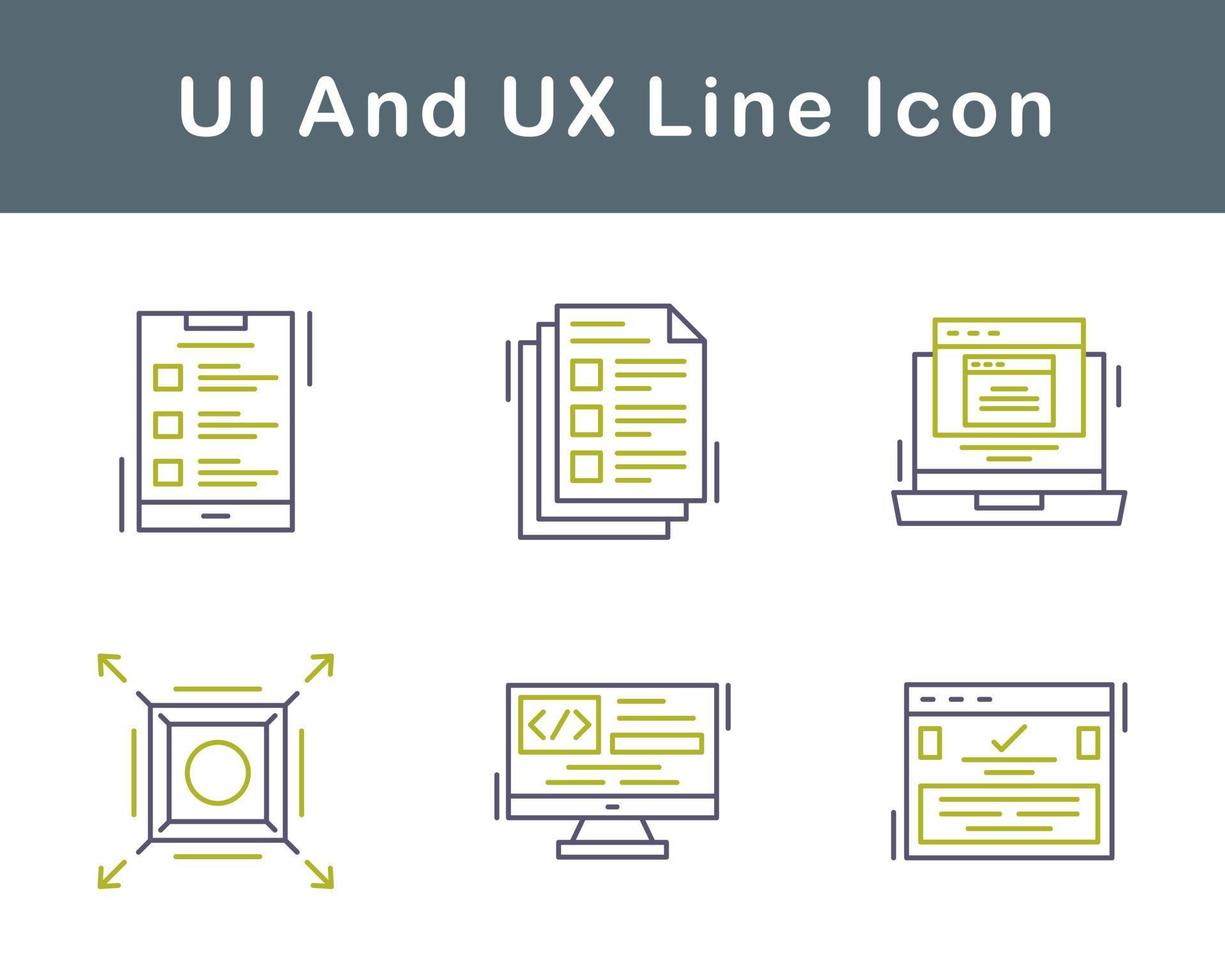 ui y ux vector icono conjunto