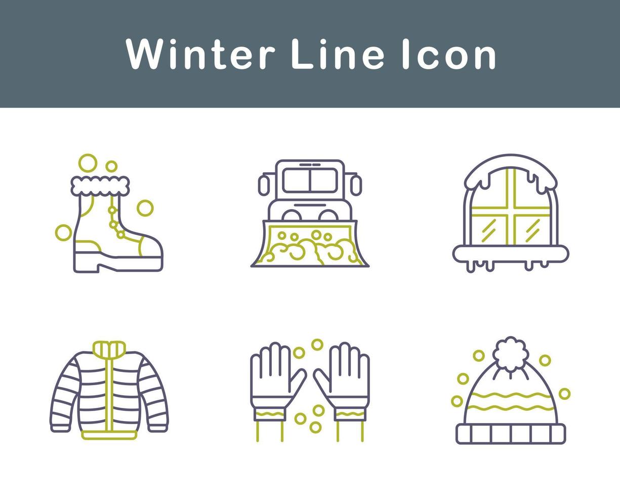 invierno vector icono conjunto