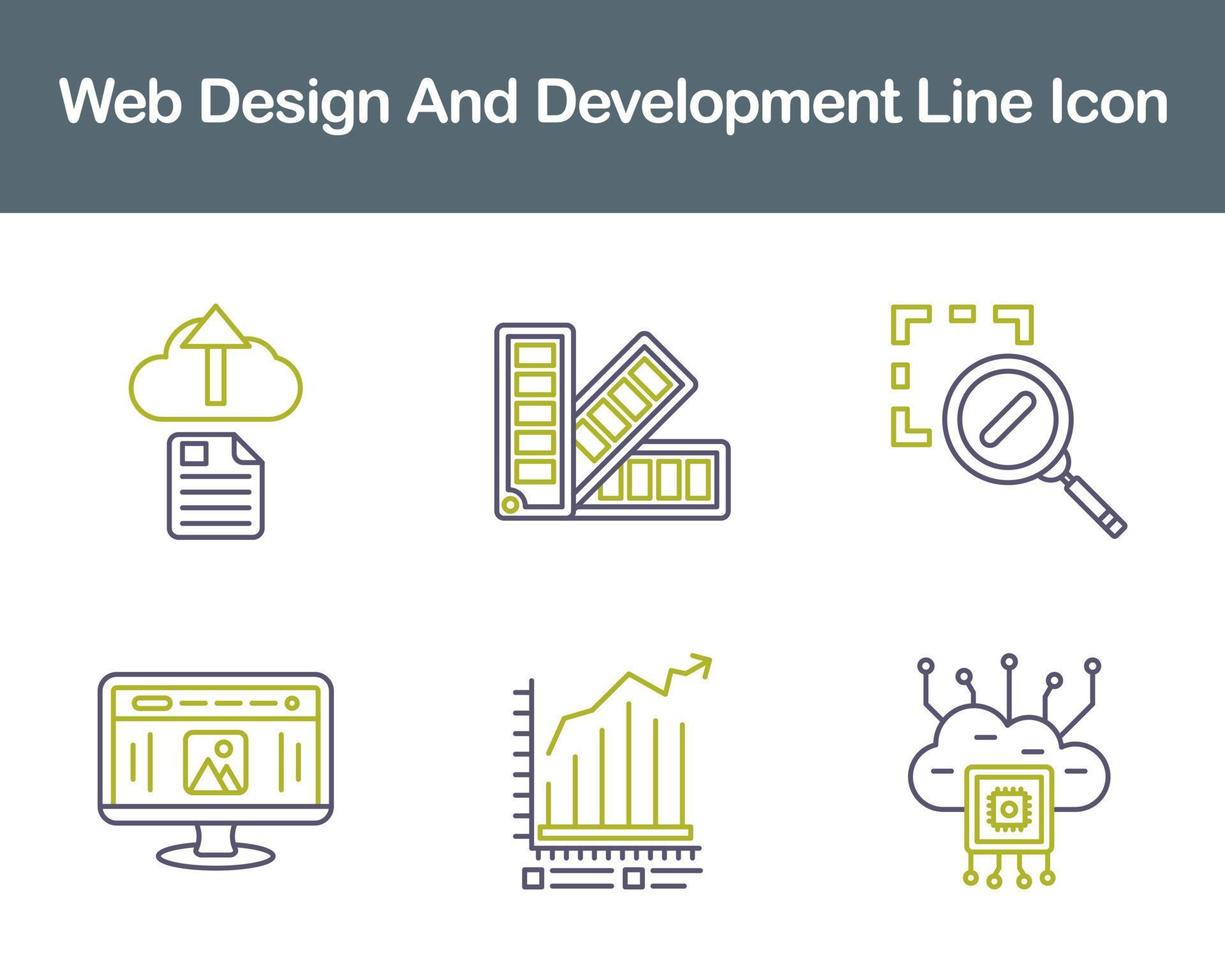 web diseño y desarrollo vector icono conjunto