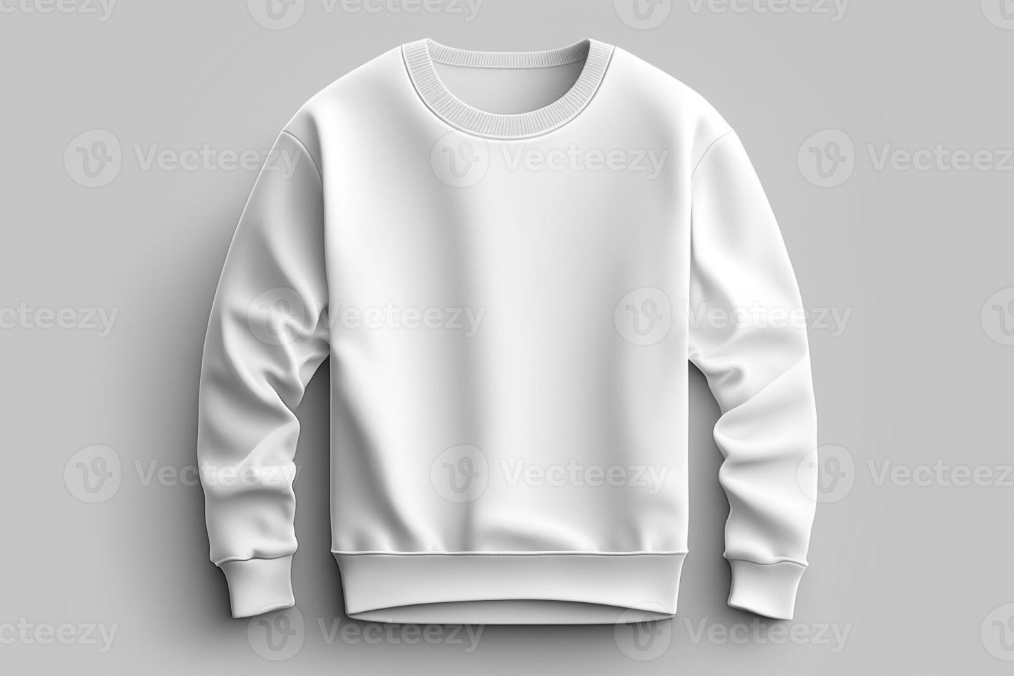 Mockup of a blank royal white tshirt with long sleeves isolated on white background. photo