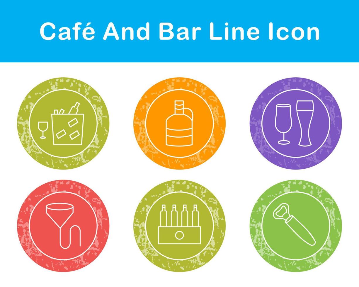 café y bar vector icono conjunto