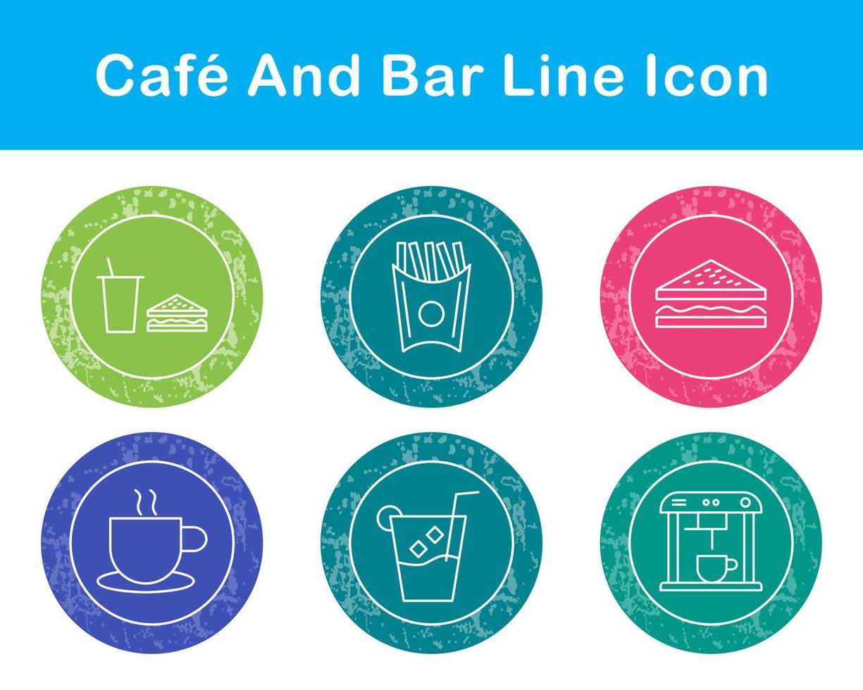 café y bar vector icono conjunto