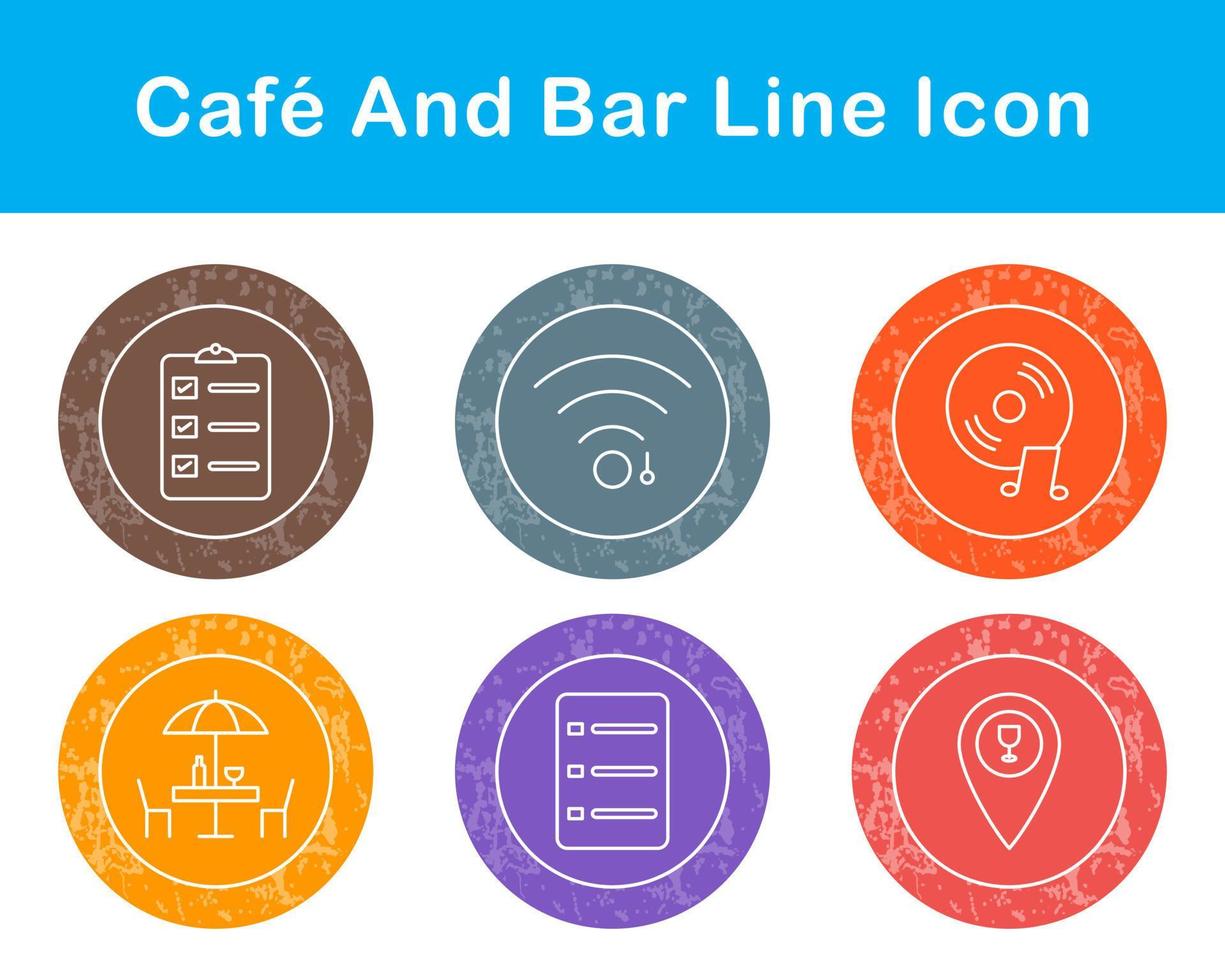 café y bar vector icono conjunto