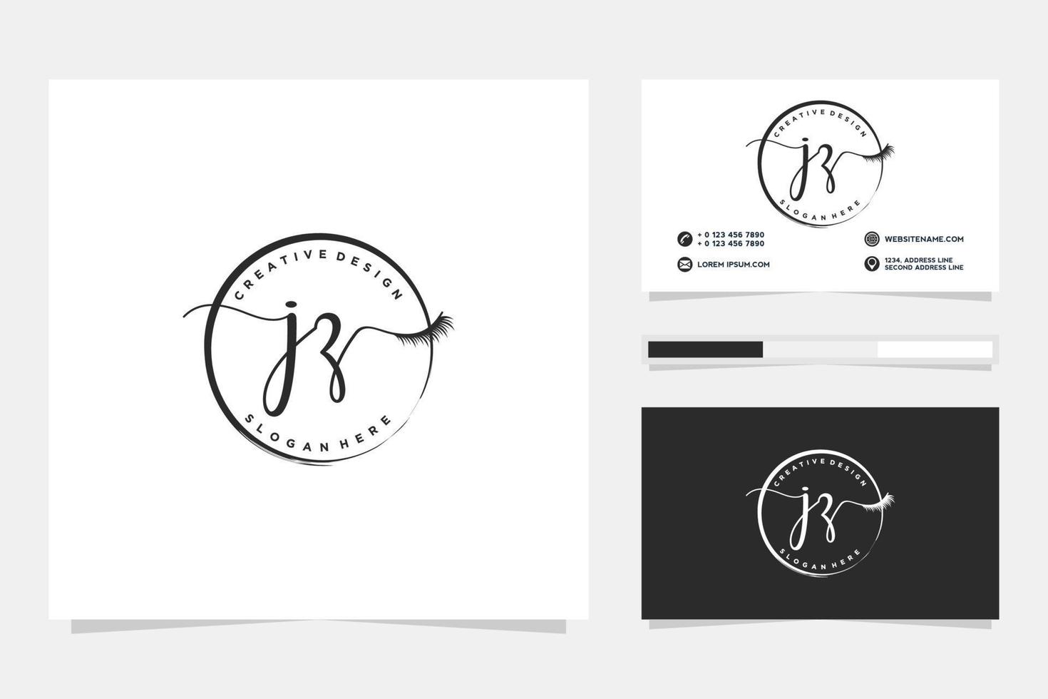 Initial JZ Feminine logo collections and business card templat Premium Vector