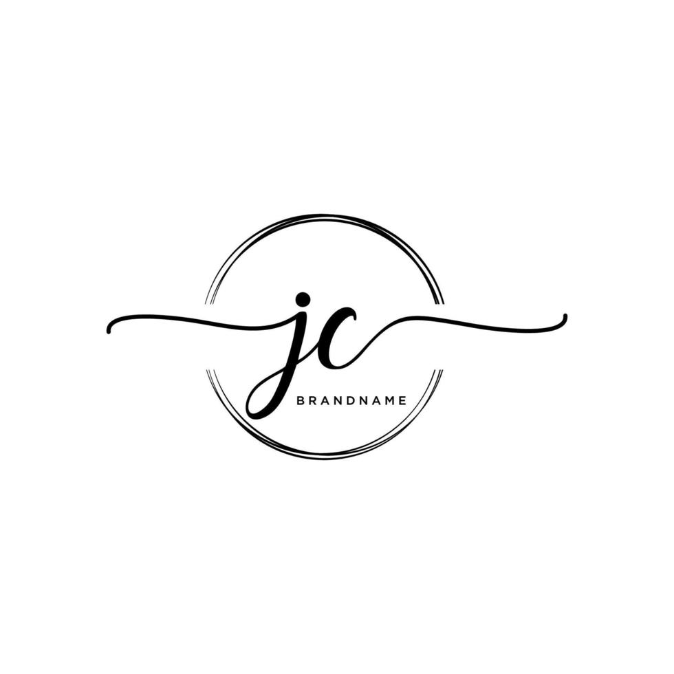 inicial jc femenino logo colecciones modelo. escritura logo de inicial firma, boda, moda, joyería, boutique, floral y botánico con creativo modelo para ninguna empresa o negocio. vector