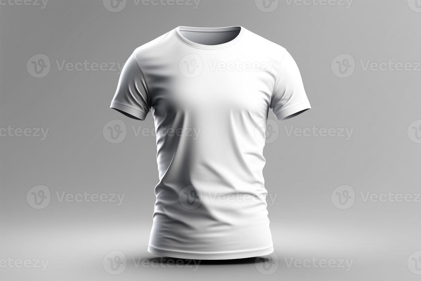Mockup of a blank royal white tshirt with long sleeves isolated on white background. photo