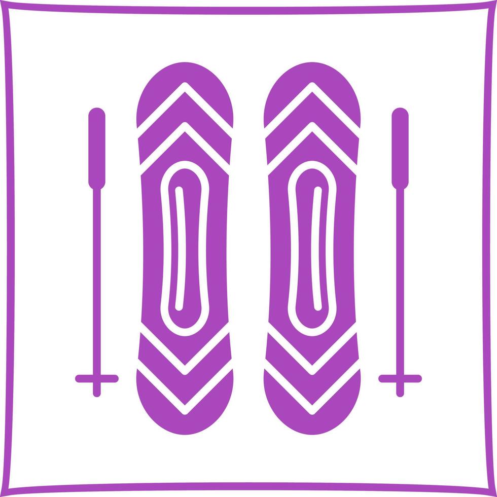 Ski Sticks Vector Icon