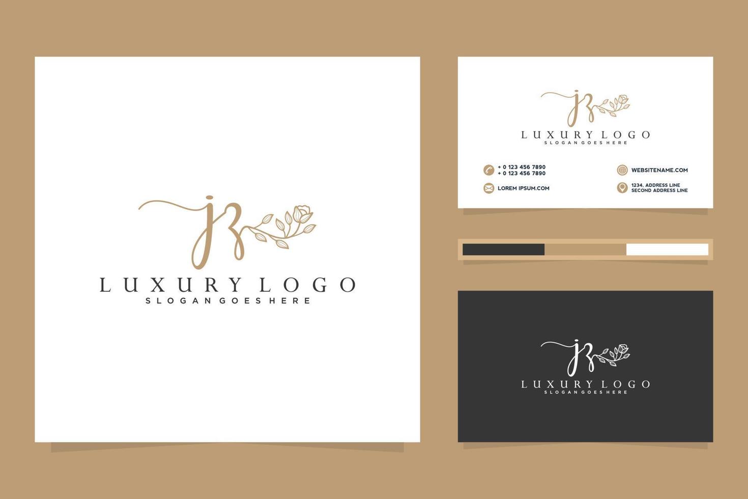 Initial JZ Feminine logo collections and business card templat Premium Vector