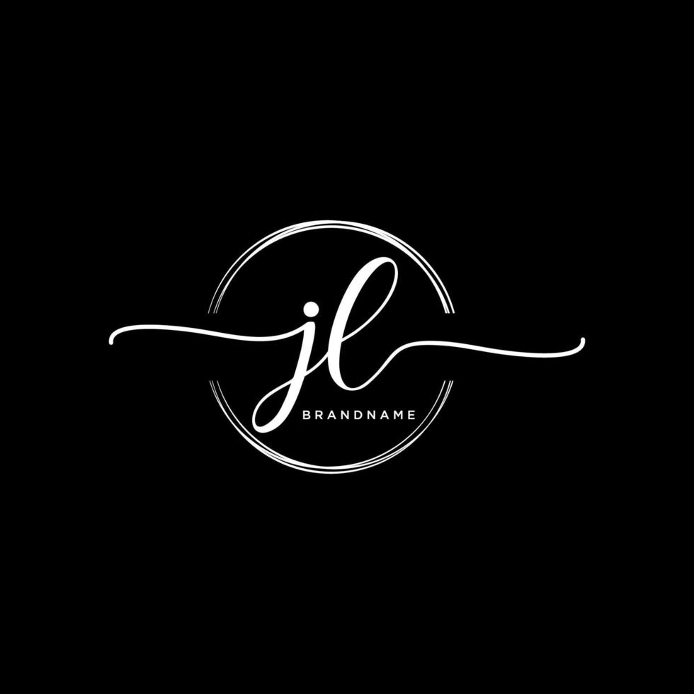 Initial JL feminine logo collections template. handwriting logo of initial signature, wedding, fashion, jewerly, boutique, floral and botanical with creative template for any company or business. vector
