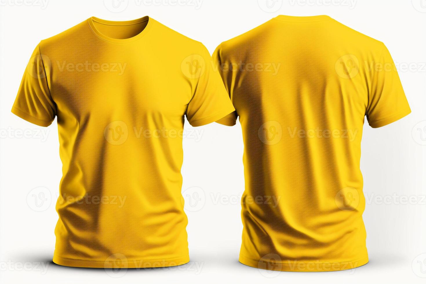 Bosquejo de un blanco real amarillo camiseta frente y espalda aislado en  blanco antecedentes. 20705794 Foto de stock en Vecteezy