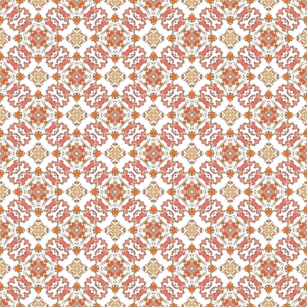 Floral knitted embroidery on white background.geometric ethnic oriental