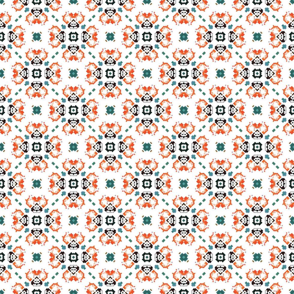 floral de punto bordado en blanco fondo.geometrico étnico oriental modelo tradicional. resumen vector ilustración. diseño para textura,tela,ropa,envoltura,decoración,bufanda,estampado.